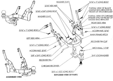 1980 to 2008: Harley Electra Glide Hitch: Chrome