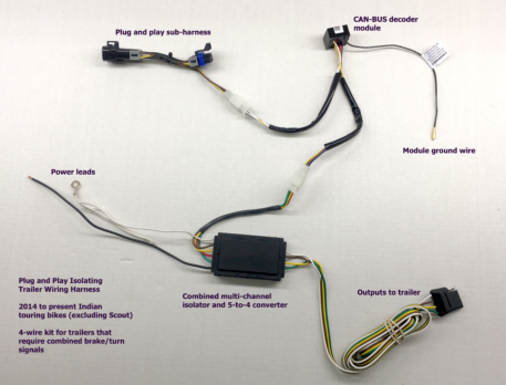 Trailer Wiring Kit: Indian 4-wire