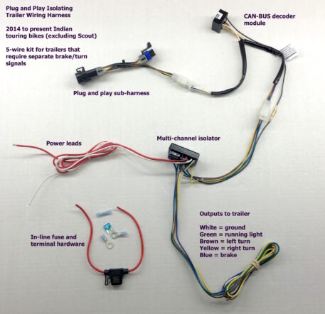 Trailer Wiring Kit: Indian 5-wire